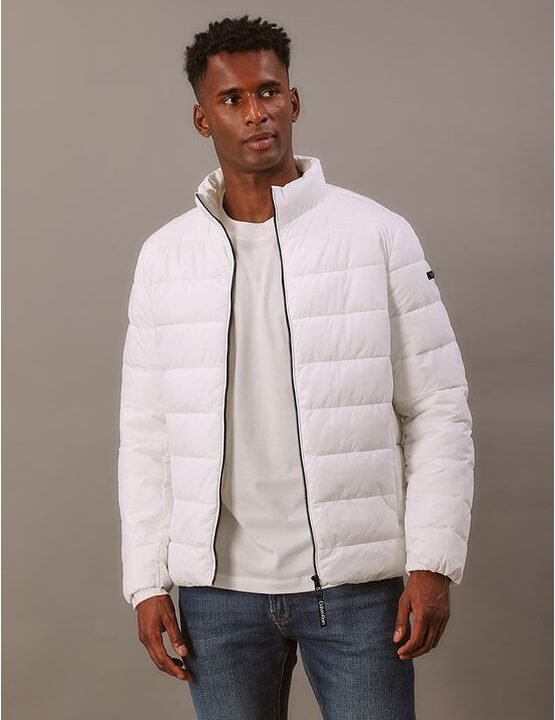 Jaqueta Masculina Matelasse Calvin Klein Com Zíper – Branco 2