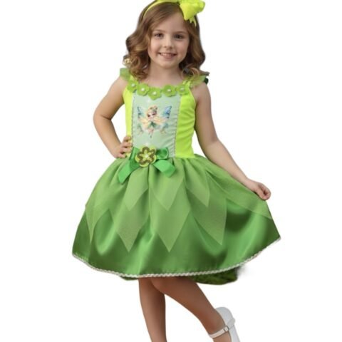 Fantasia Fada Fadinha Verde Carnaval – Vestido Luxo Infantil 4 Cabeças