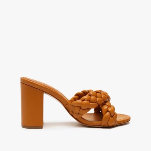 Tamanco Salto Bloco Alto Laranja | Schutz: Estilo e Conforto para o Seu Dia a Dia