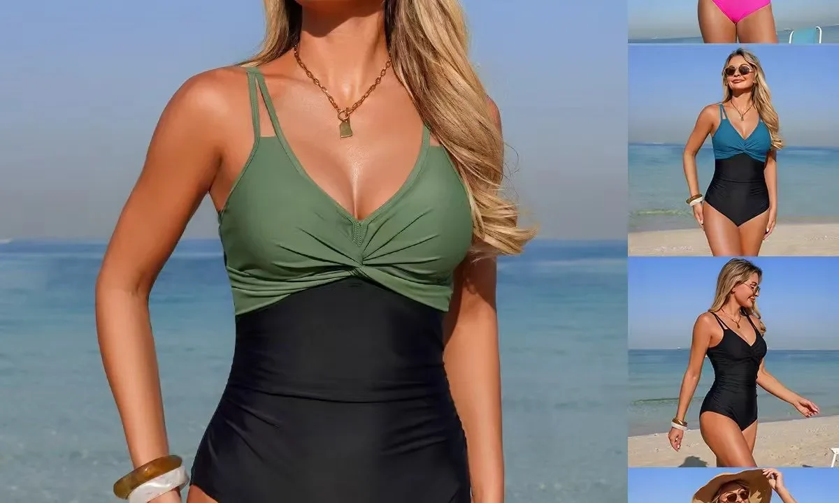 Maiô V Neck com Torção Frontal: Estilo e Conforto com 48% OFF no Aliexpress