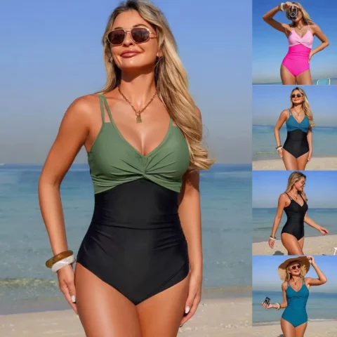 Maiô V Neck com Torção Frontal: Estilo e Conforto com 48% OFF no Aliexpress
