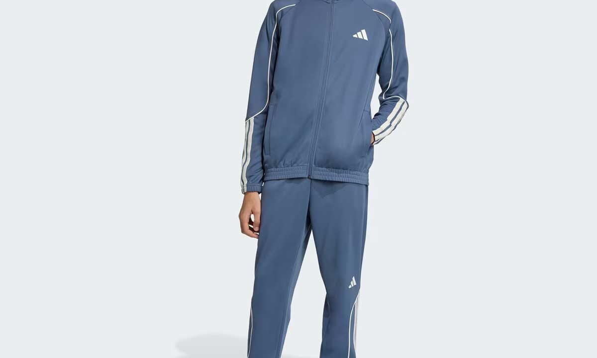 Agasalho Adidas 3S Stadium Azul: conforto e estilo para o dia a dia