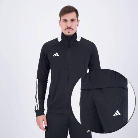 Agasalho Adidas Sereno Três Listras Aeroready Preto – Conforto e Desempenho para Seu Treino
