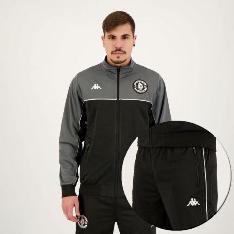 Agasalho Kappa Vasco Trilobal Preto e Cinza – Conforto e Estilo para Torcer