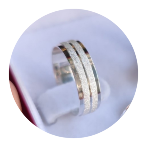 Aliança de Prata 6mm mod. diamantado – Qualidade e Custo Benefício