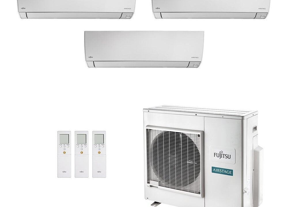 Ar-Condicionado Multi Split Inverter Fujitsu 35.000 (3x Evap HW 12.000) Quente/Frio 220V