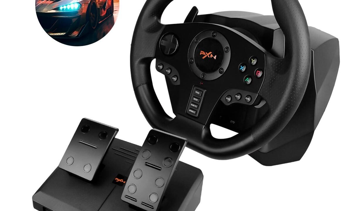 Volante Gaming PXN-V900: Conforto e Realismo para Jogos de Corrida