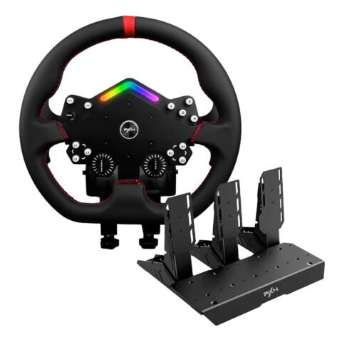 Conjunto Volante Pedal Gamer PXN-V12LITE: Experiência Realista para PC e PS4
