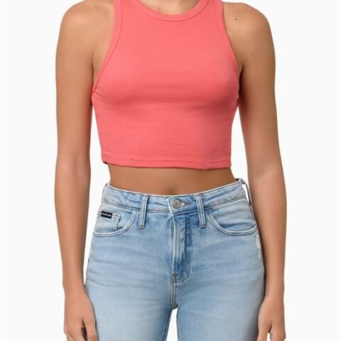 Regata Feminina Cropped Ribana Melancia Calvin Klein Jeans