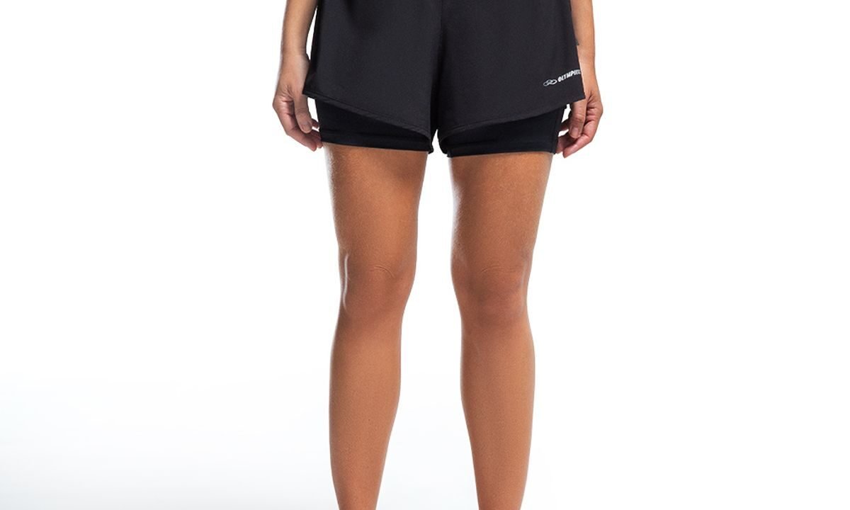 Shorts Ultra 2 em 1 Olympikus Feminino GG Preto: Conforto e Praticidade para sua Corrida