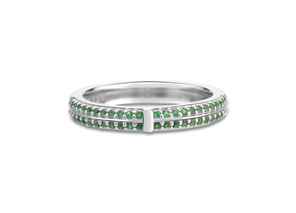 Anel Life Glam II em Prata 925 com Pedras Verdes – Elegância e Desconto Vivara