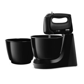 Batedeira Arno Mini Chef Portátil 400W com 2 Tigelas de 4 Litros Preta HM11