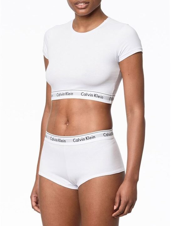 Top Feminino Manga Curta Modern Cotton Calvin Klein Branco – Conforto e Estilo