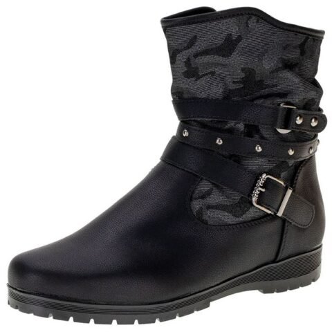 Bota Feminina Cano Baixo Mooncity – 71123 PRETO 34: Conforto e Estilo para o Dia a Dia