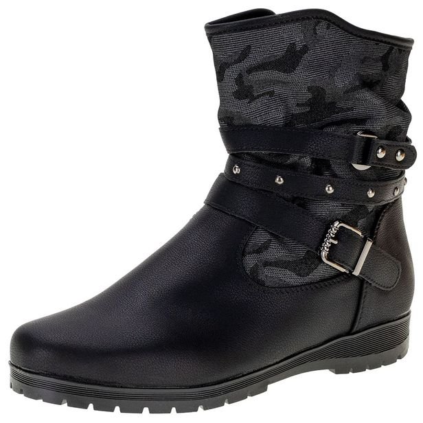 Bota Feminina Cano Baixo Mooncity – 71123 PRETO 34: Conforto e Estilo para o Dia a Dia