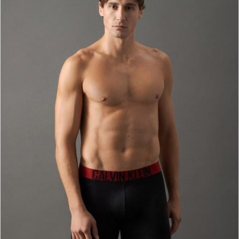 Kit 2 Cuecas Boxer Cotton Intense Power Calvin Klein Underwear Preto/Vermelho Escuro