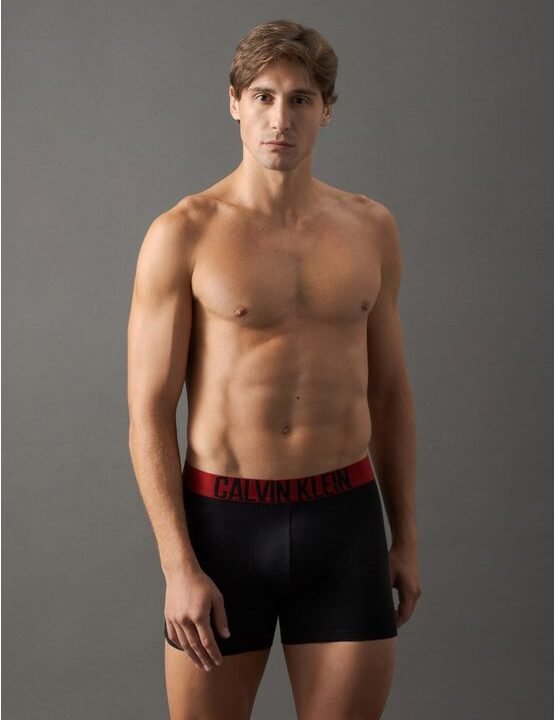 Kit 2 Cuecas Boxer Cotton Intense Power Calvin Klein Underwear Preto/Vermelho Escuro