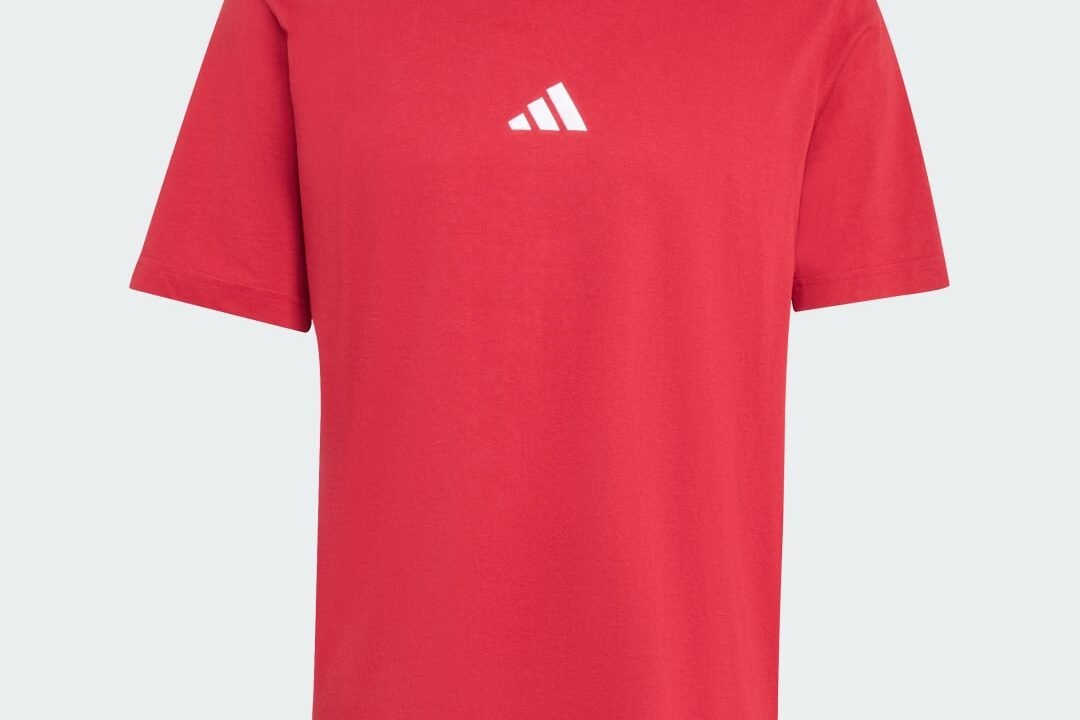 Camiseta Essentials de Malha Simples com Logotipo Pequeno Homem adidas – Conforto e Estilo
