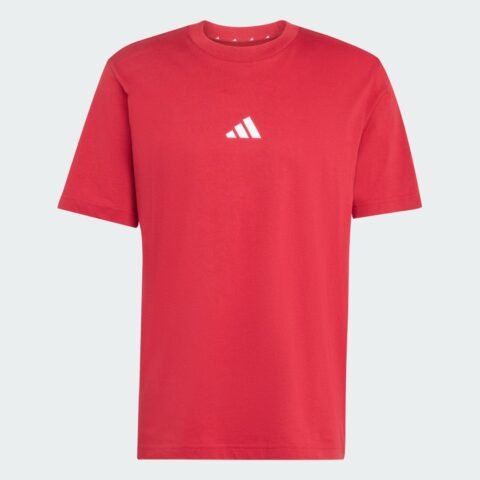 Camiseta Essentials de Malha Simples com Logotipo Pequeno Homem adidas – Conforto e Estilo