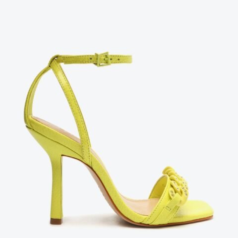 Sandália Salto Alto Couro Amarelo Neon Schutz: Estilo e Conforto para o Seu Dia a Dia
