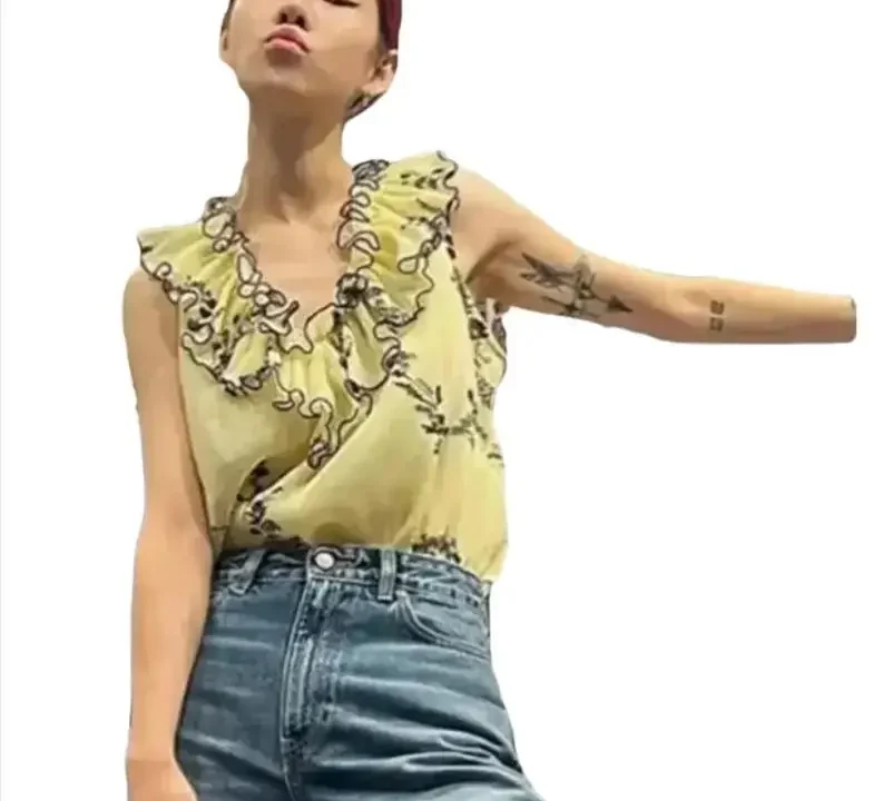 Summer Fresh Floral V-neck Vest Feminino – Elegância e Conforto em Tamanhos Grandes
