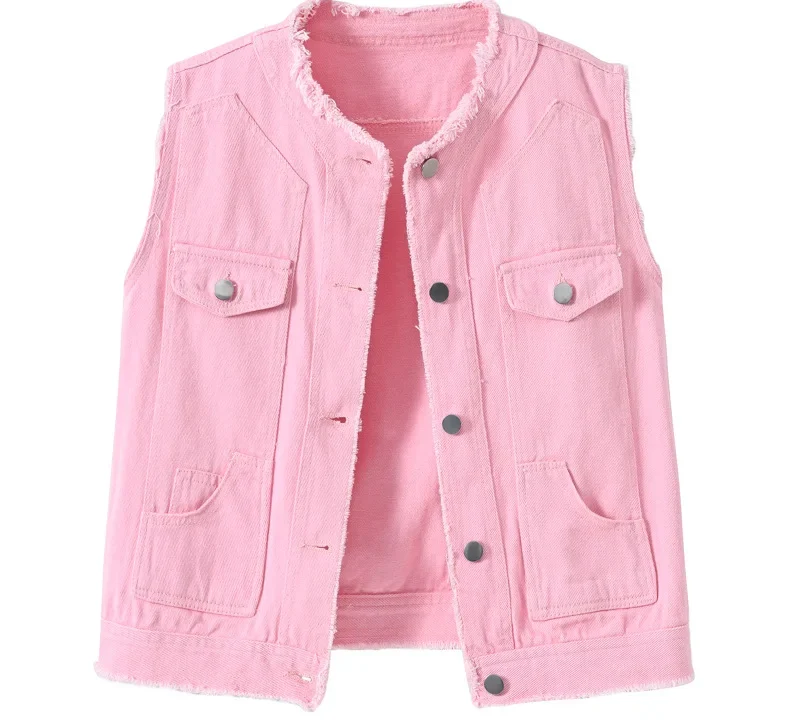 Colete Jeans Feminino Slim Sem Manga – Tendência Verão com Borda Desfiada
