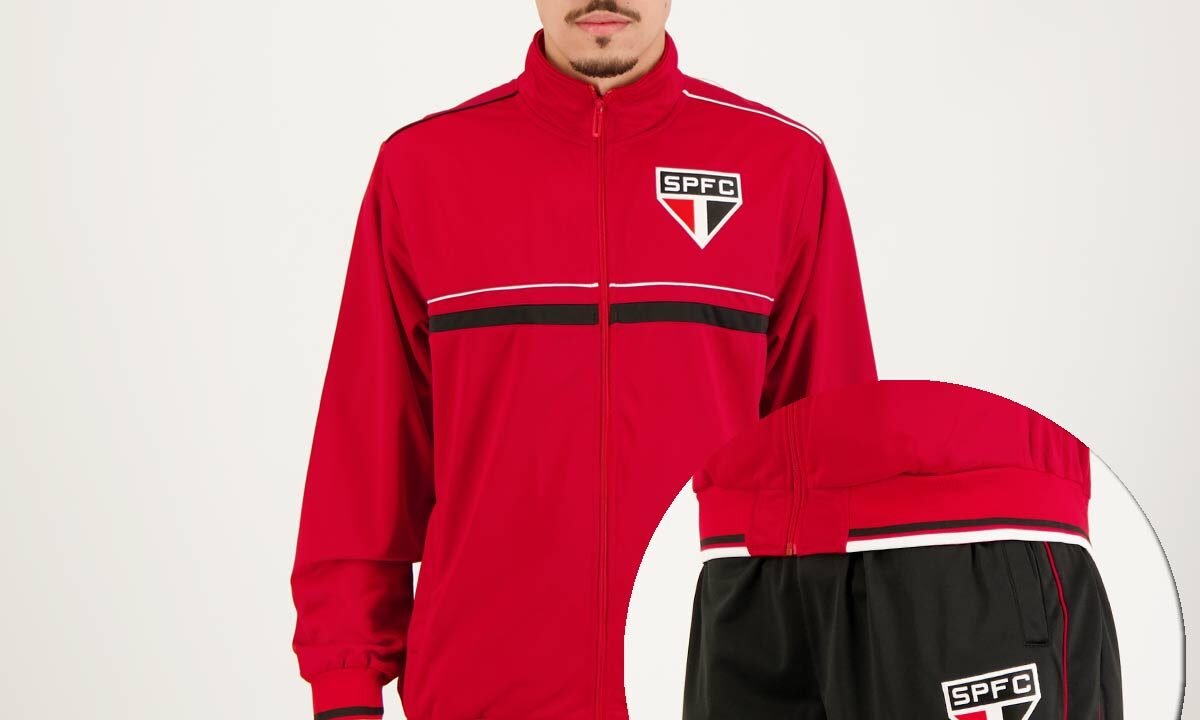 Agasalho São Paulo Trilobal Vermelho e Preto – Conforto e Estilo para Torcer