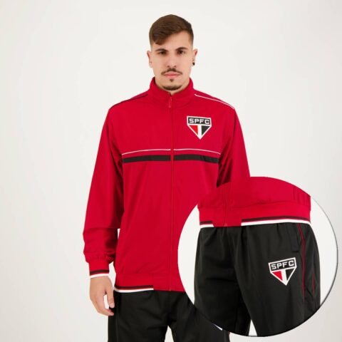 Agasalho São Paulo Trilobal Vermelho e Preto – Conforto e Estilo para Torcer
