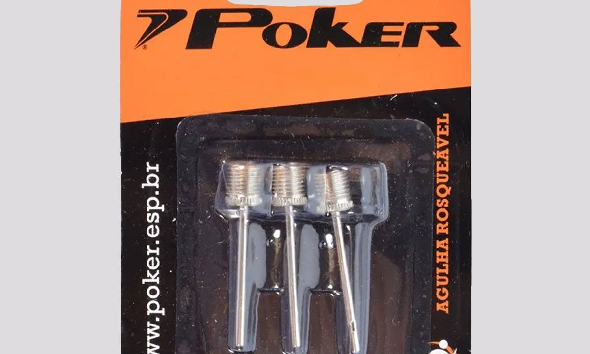 Agulha Poker Rosqueável 3 Peças – Acessório Essencial para Encher Bolas