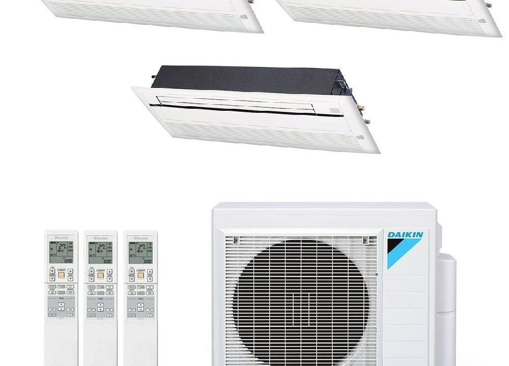 Ar-Condicionado Multi Split Inverter Daikin 28.000 BTUs (3x Evap Cassete 1 Via 12.000) Quente/Frio 220V