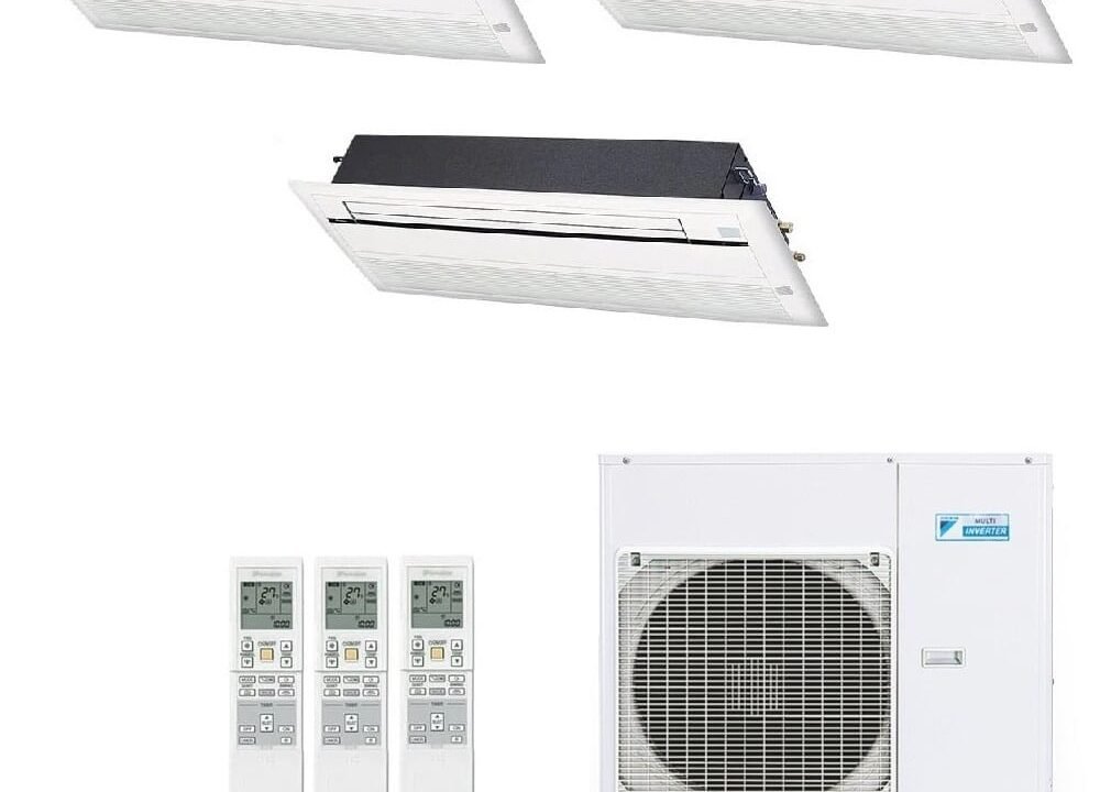 Ar-Condicionado Multi Split Inverter Daikin 38.000 (3x Evap Cassete 1 Via 18.000) Quente/Frio 220V