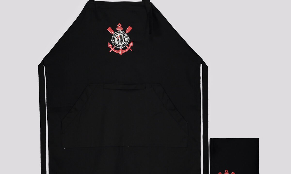 Avental Corinthians Churrasqueiro Premium Preto – Qualidade e Estilo para os Fãs