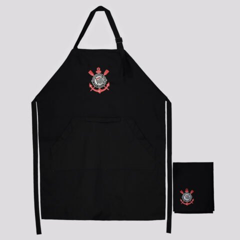 Avental Corinthians Churrasqueiro Premium Preto – Qualidade e Estilo para os Fãs