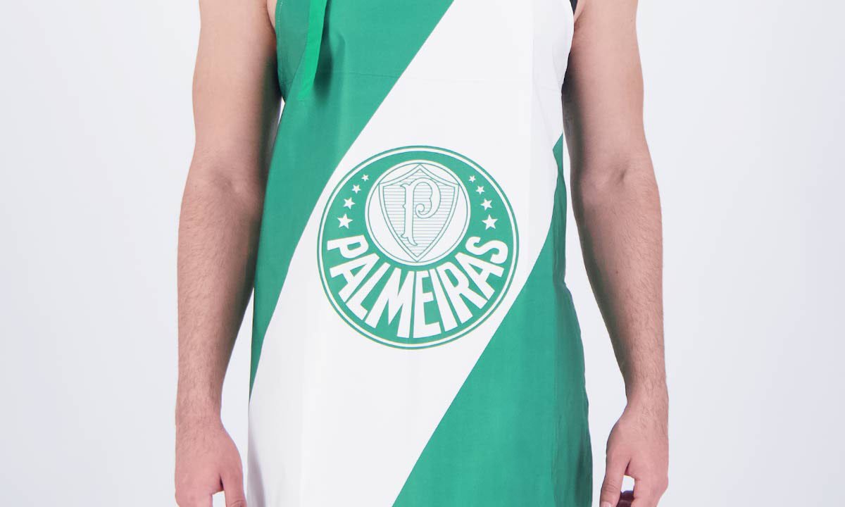 Avental Palmeiras Verde e Branco – Praticidade com Estilo para Torcer