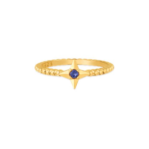 Anel Life Cosmic em Prata 925 com Banho de Ouro Amarelo 18k e Pedra Azul – Oferta Vivara