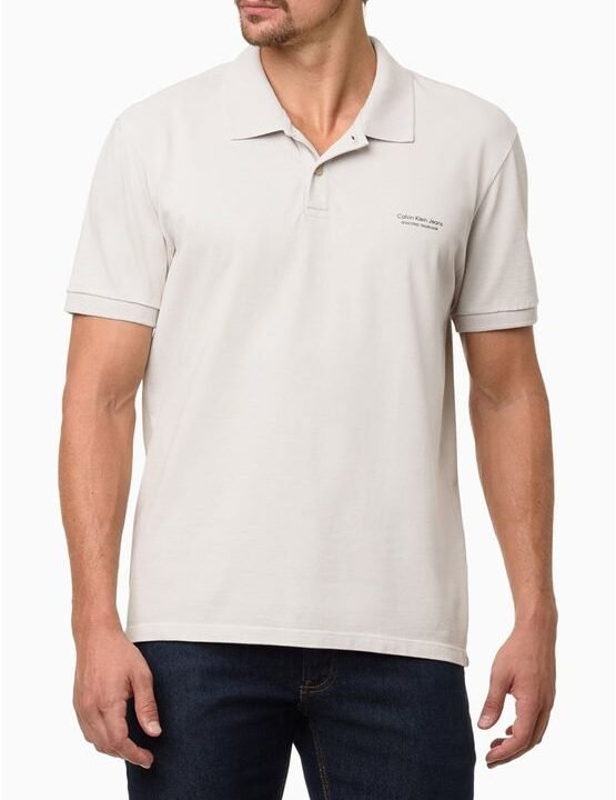 Polo Masculina Micrologo Registered Calvin Klein Jeans – Areia
