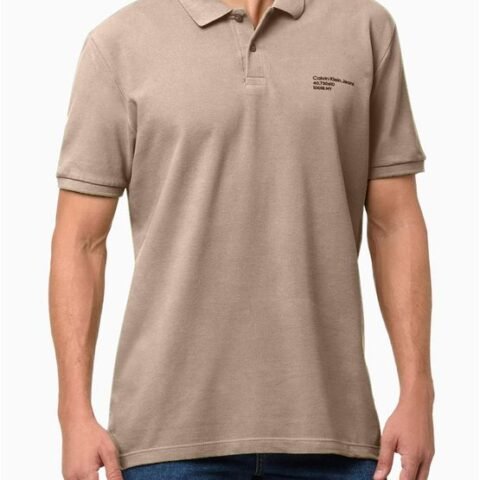 Polo Masculina Logo Premium Calvin Klein Jeans – Caqui Claro