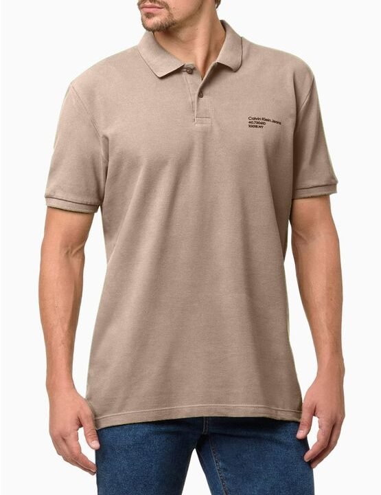 Polo Masculina Logo Premium Calvin Klein Jeans – Caqui Claro