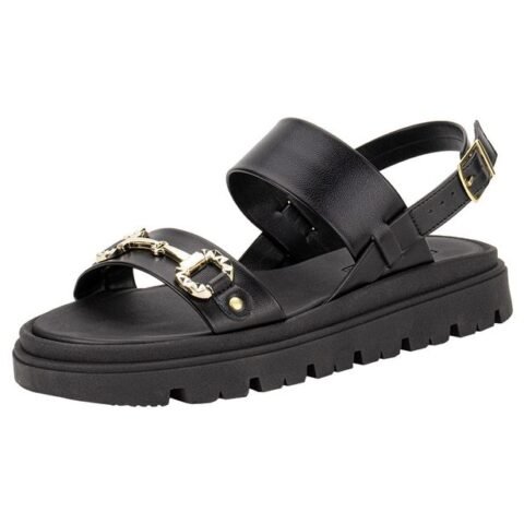 Sandália Feminina Flat Moleca 5504107 PRETO 36 – Conforto e Estilo para o Dia a Dia