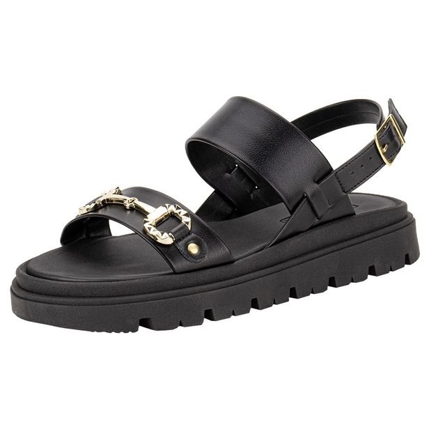 Sandália Feminina Flat Moleca 5504107 PRETO 36 – Conforto e Estilo para o Dia a Dia