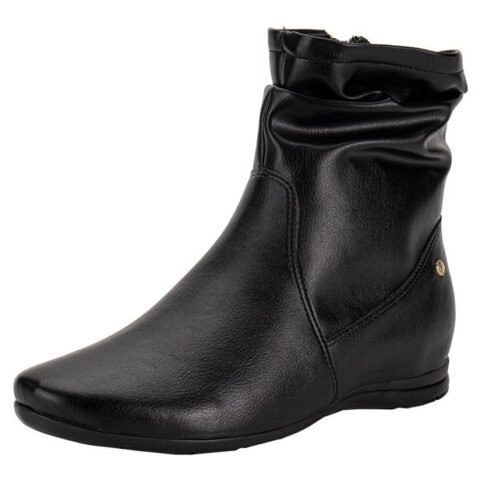 Bota Feminina Cano Baixo ComfortFlex 2591302 PRETO 34 – Conforto e Estilo para o Seu Dia a Dia