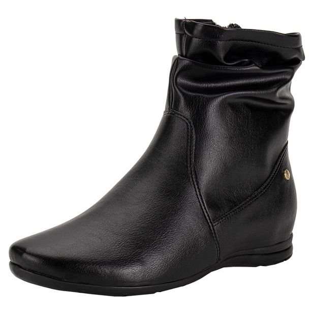 Bota Feminina Cano Baixo ComfortFlex 2591302 PRETO 34 – Conforto e Estilo para o Seu Dia a Dia