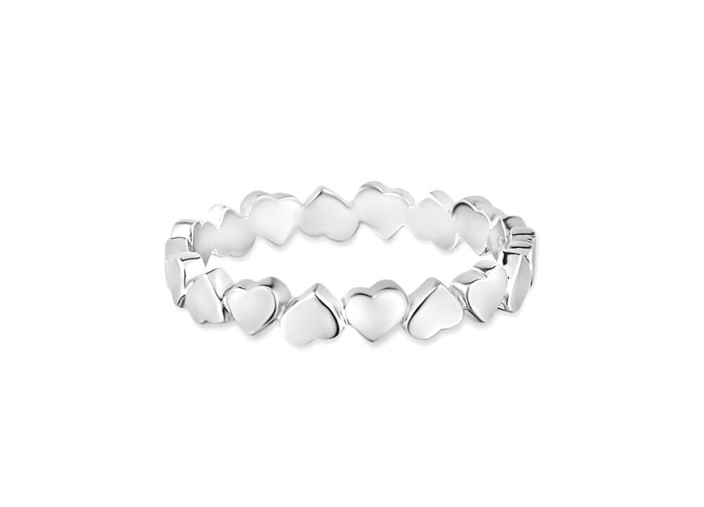 Anel Life Love Corações em Prata 925 – Elegância e Amor com Desconto