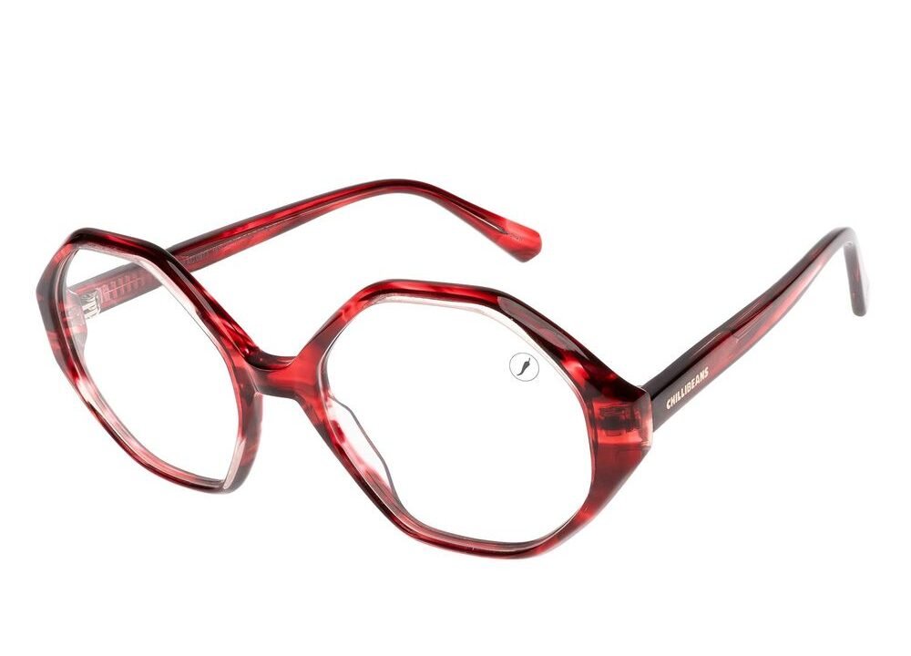 Armação Para Óculos de Grau Feminino Chilli Beans AC Hexagonal Vermelho – LV.AC.0973.1616