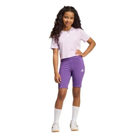 Conjunto Infantil Camiseta Train 3 Listras Essentials adidas Sportswear Roxo