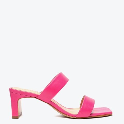Tamanco Salto Couro Rosa Neon Schutz: Toque de Cor e Sofisticação para Seu Look