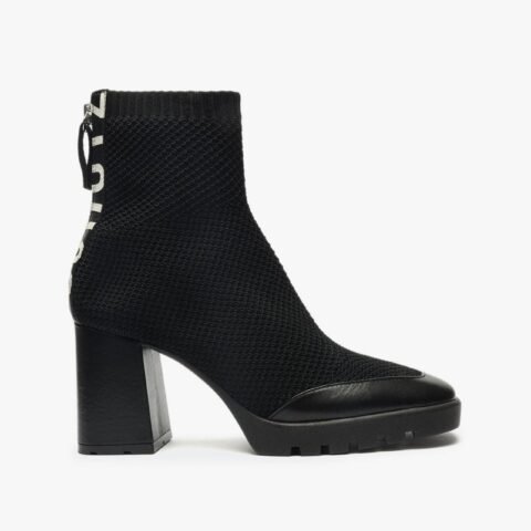 Bota Salto Bloco Knit Preta Schutz: Estilo e Conforto para o Dia a Dia