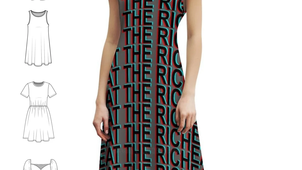 Vestido Elegante Eat The Rich para Mulheres – Opções Curtas, Longas e Sem Manga
