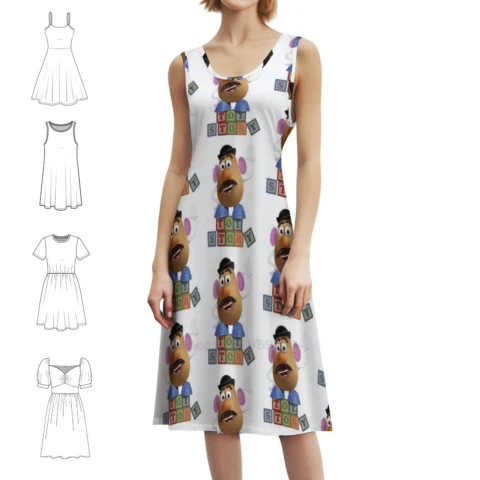 Vestido Boho Chic Elegante para Praia e Festas – Mr Potato Head Alternative Movie