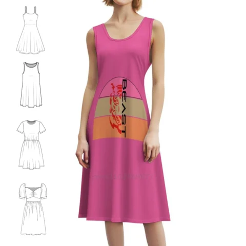 Logo Bestia Divertida: Mini Vestido Casual Feminino com Estilo Preppy